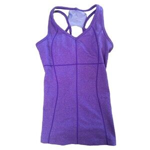 Athleta PURPLE Equator Racerback Tank Top Shelf Bra Lycra Sport Strappy SZ XXS